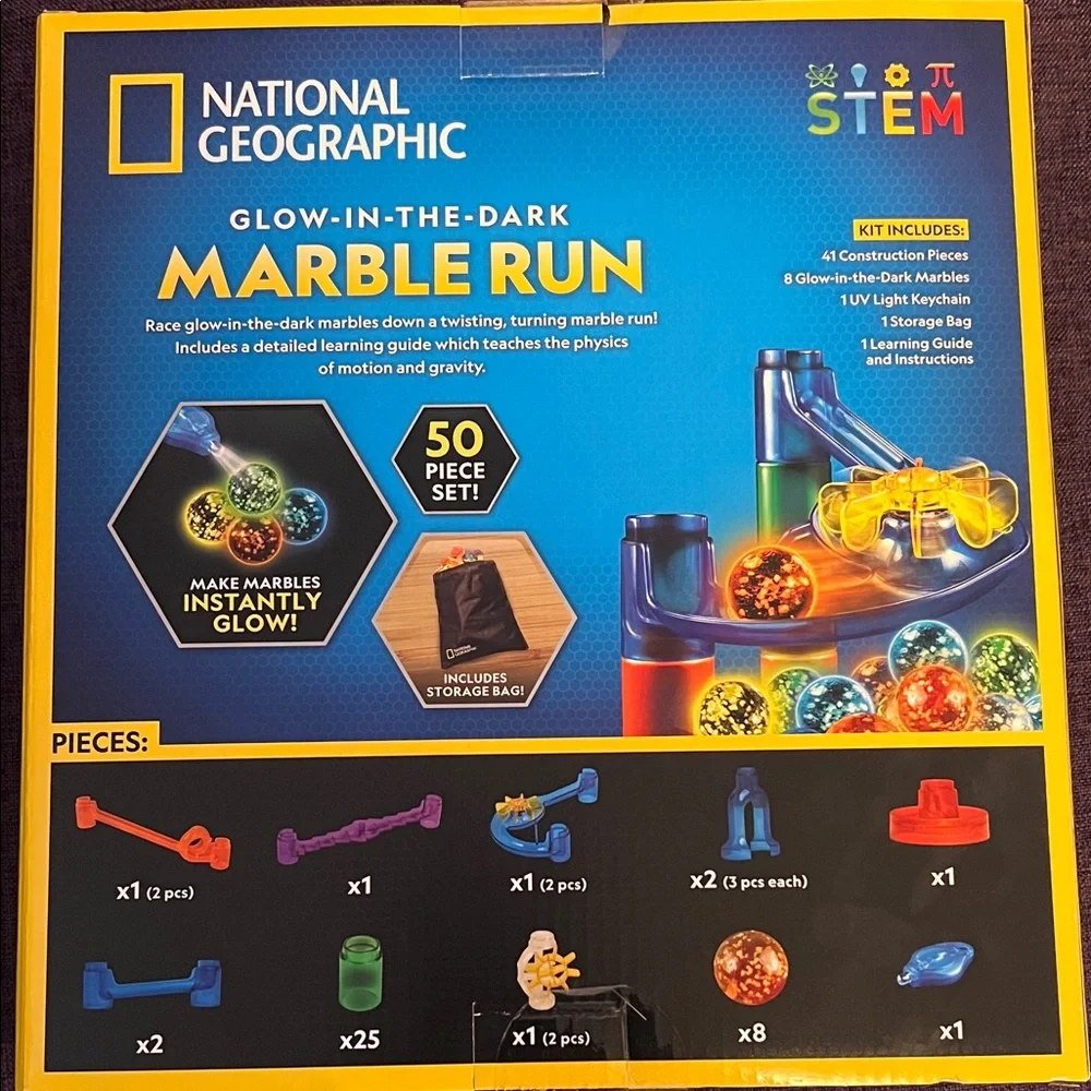 NEW National Geographic Colorful Glow Marble Run